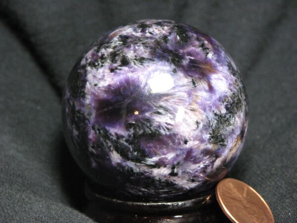 Parquet Charoite Sphere with Aegirine & Tinaksite