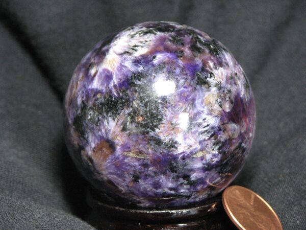 Parquet Charoite Sphere with Aegirine & Tinaksite - Image 2