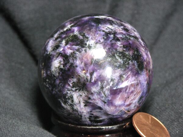 Parquet Charoite Sphere with Aegirine & Tinaksite - Image 3