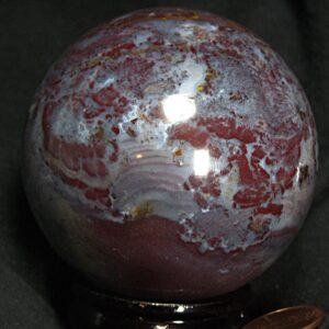 Texas Red Plume Agate Sphere