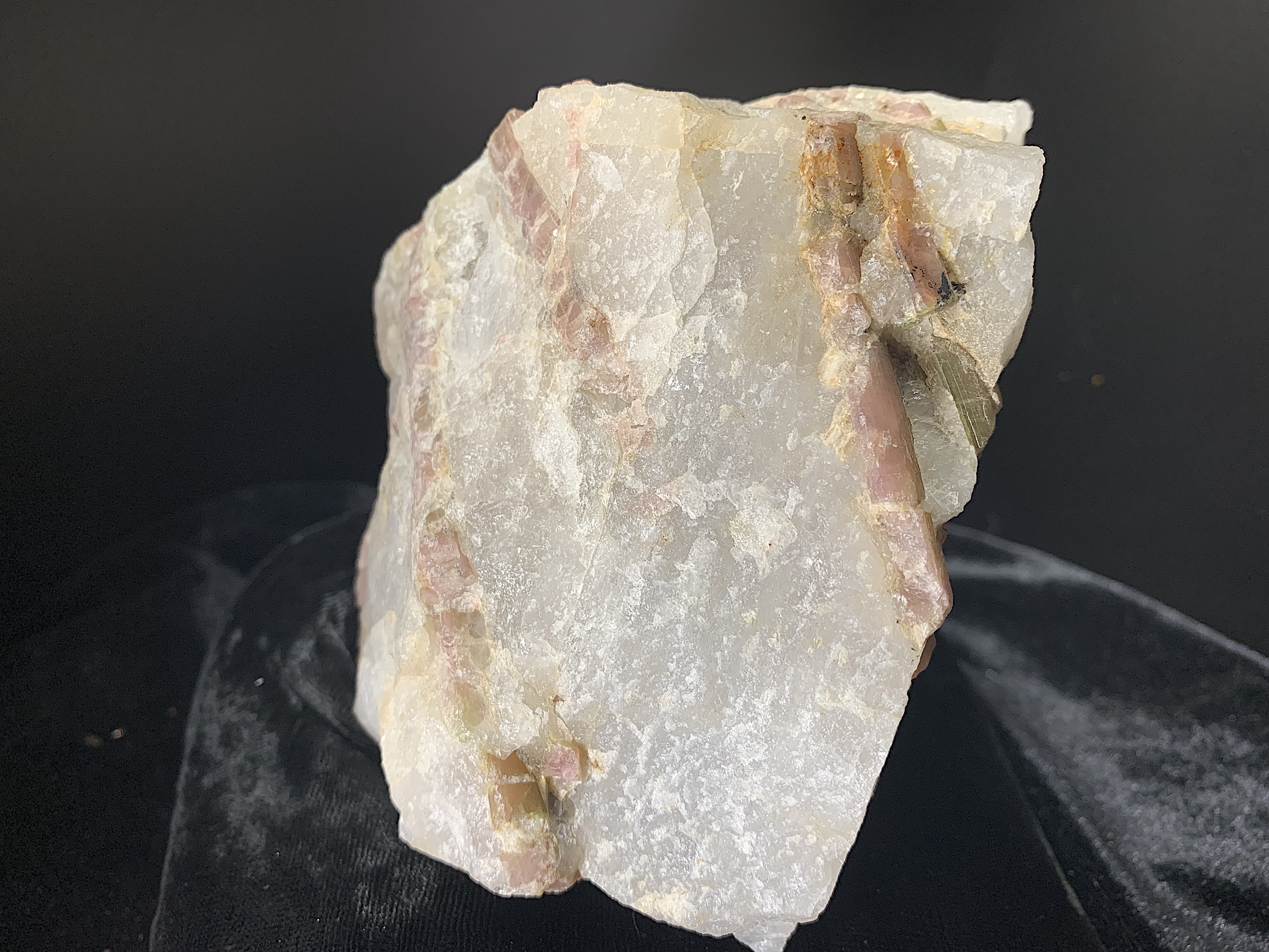 Green and Pink Tourmaline in Quartz Boulder - Image 3