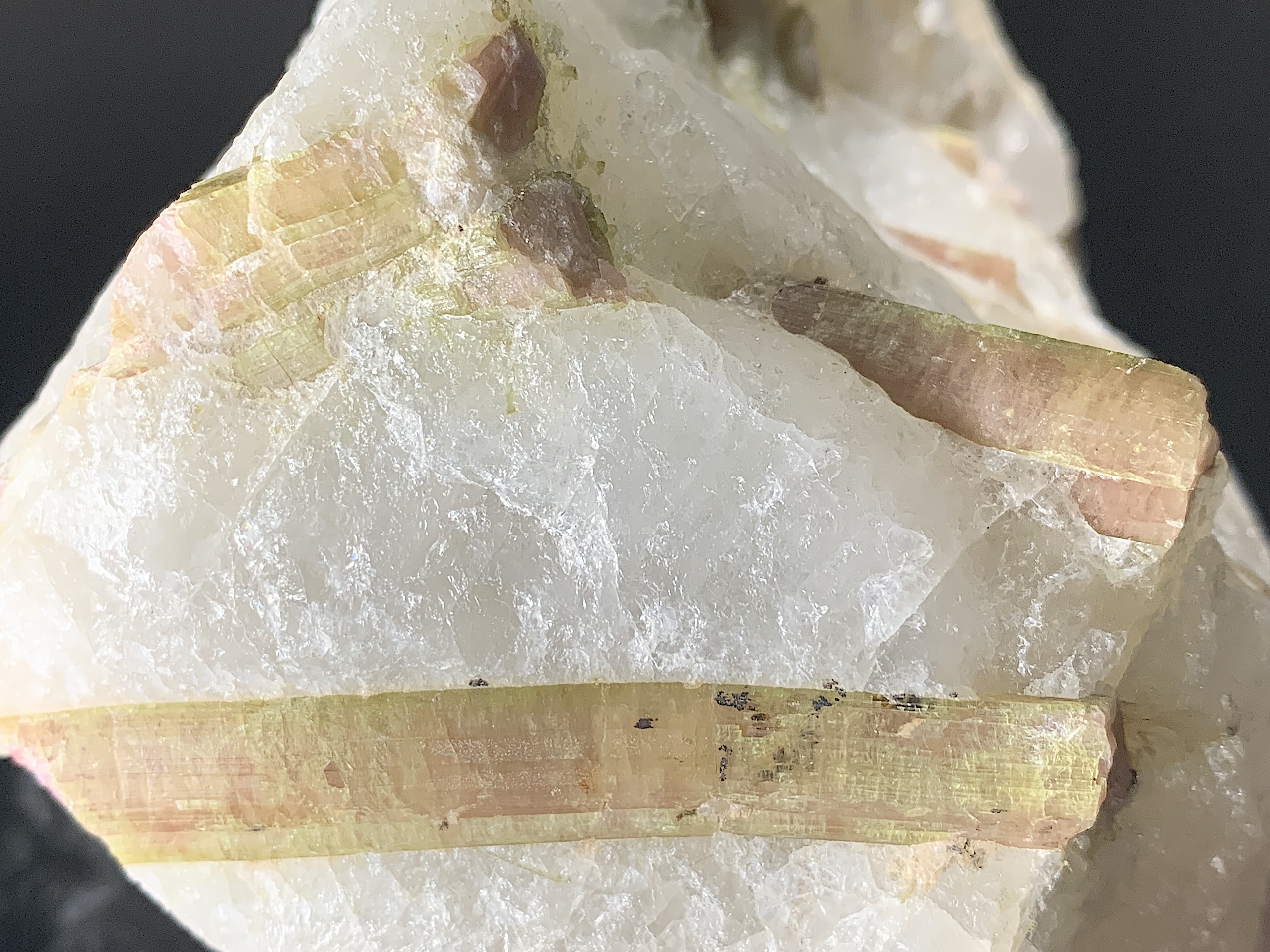 Green and Pink Tourmaline in Quartz Boulder - Image 7