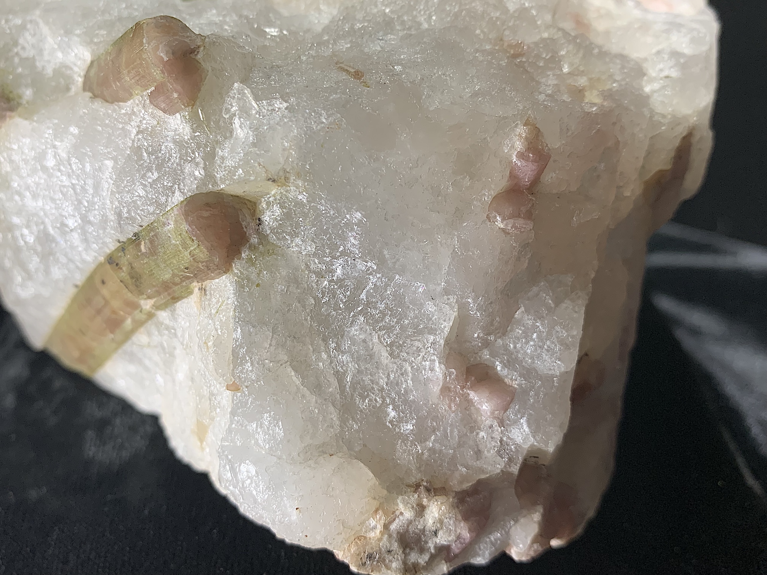 Green and Pink Tourmaline in Quartz Boulder - Image 8