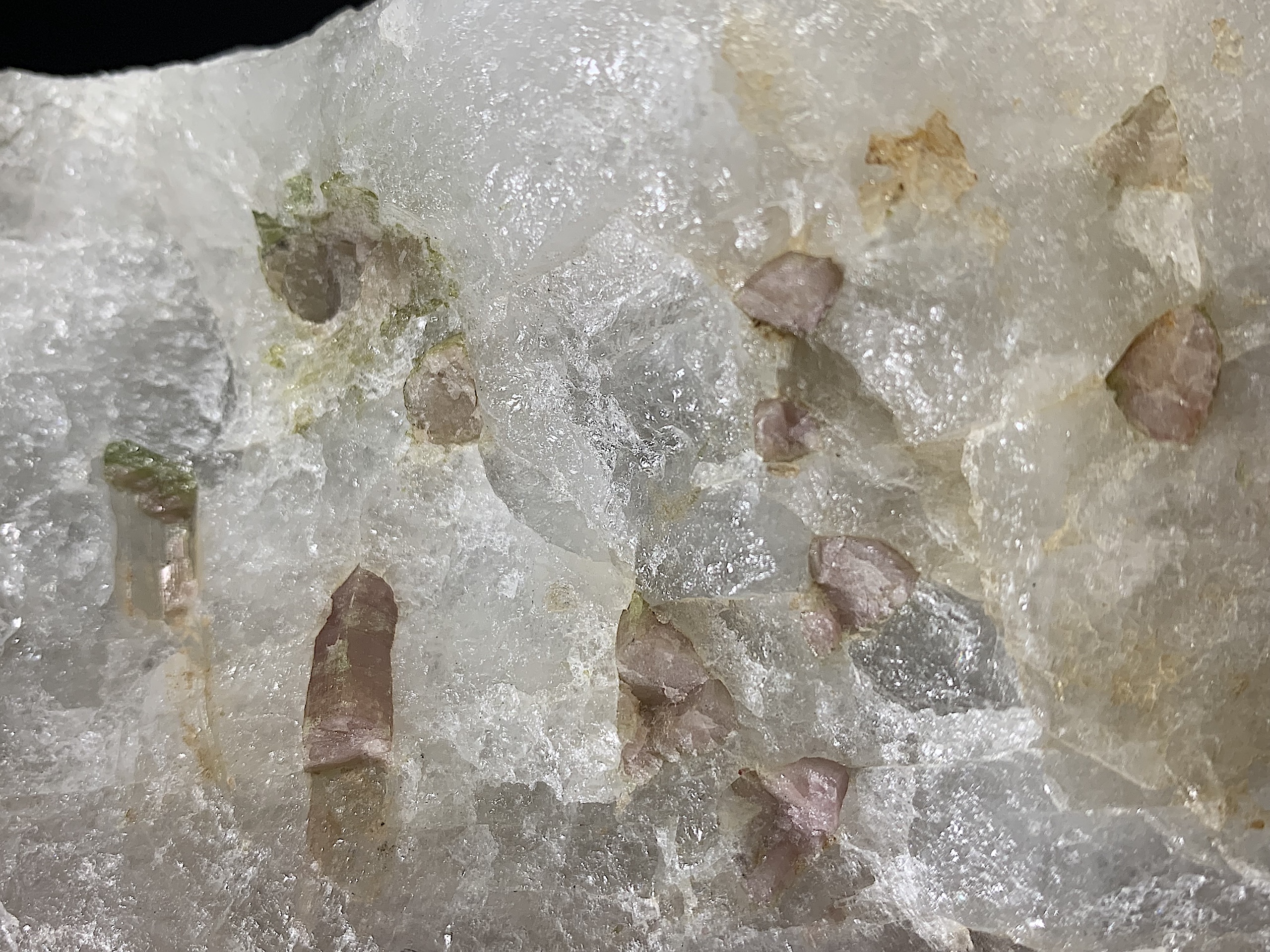 Green and Pink Tourmaline in Quartz Boulder - Image 10