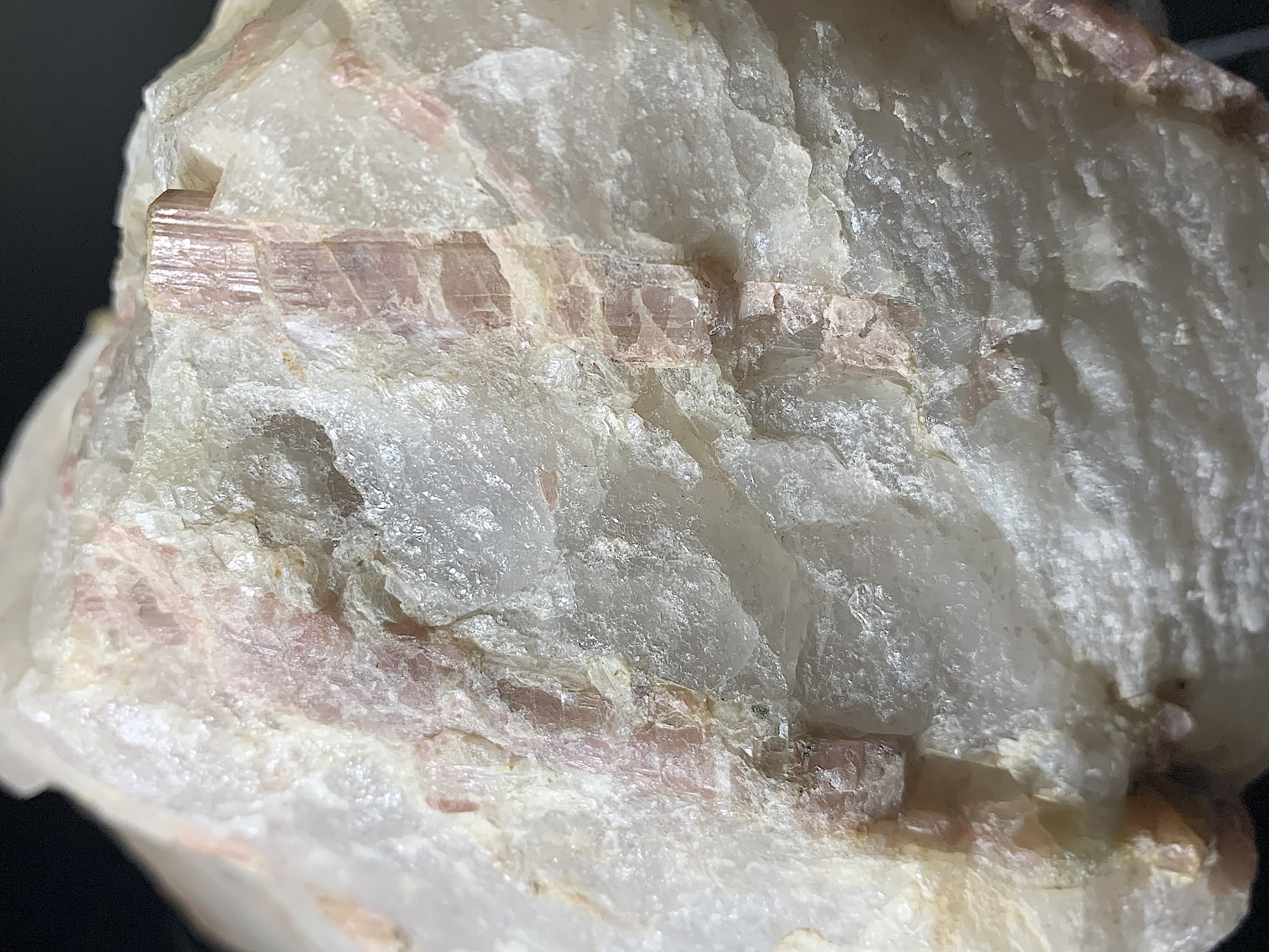 Green and Pink Tourmaline in Quartz Boulder - Image 11