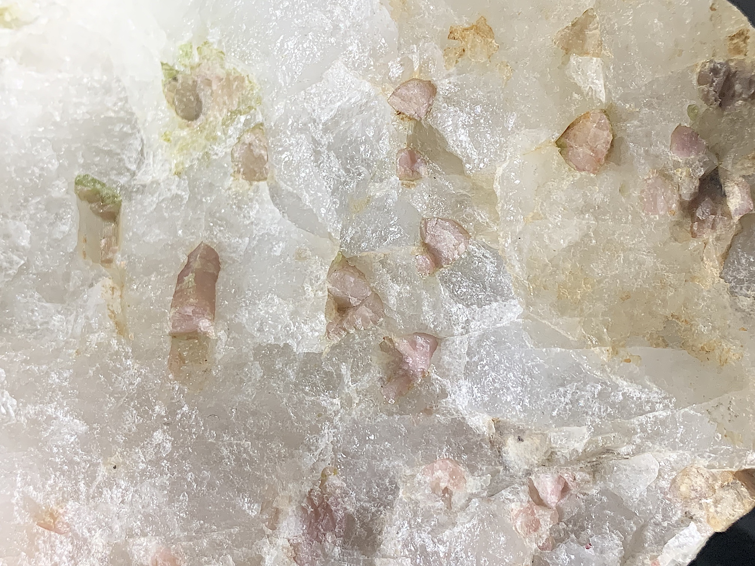 Green and Pink Tourmaline in Quartz Boulder - Image 13