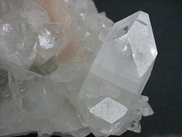 Apophyllite Cluster with Stilbite and Dark Quartz Druze - Image 7