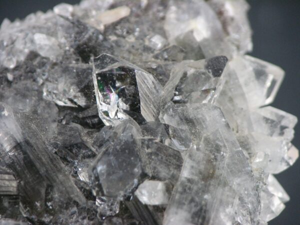 Apophyllite Cluster with Stilbite and Dark Quartz Druze - Image 13