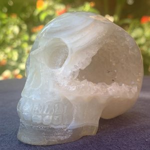 Agate Geode Crystal Skull